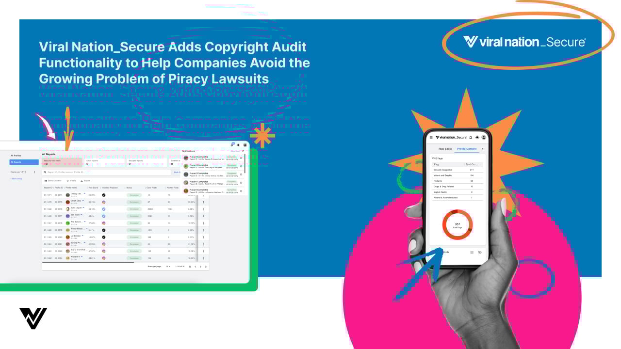 Viral Nation_Secure™ Adds Copyright Audit Functionality to Help Companies Avoid the Growing Problem of Piracy Lawsuits