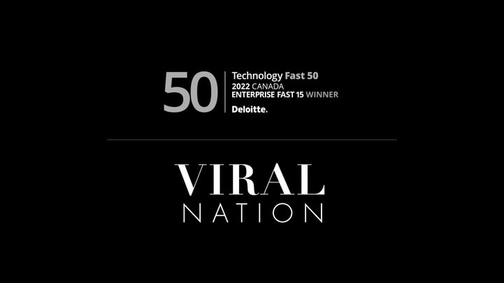Viral Nation named one of Canada’s Enterprise Fast 15 winners in Deloitte’s Technology Fast 50™ program