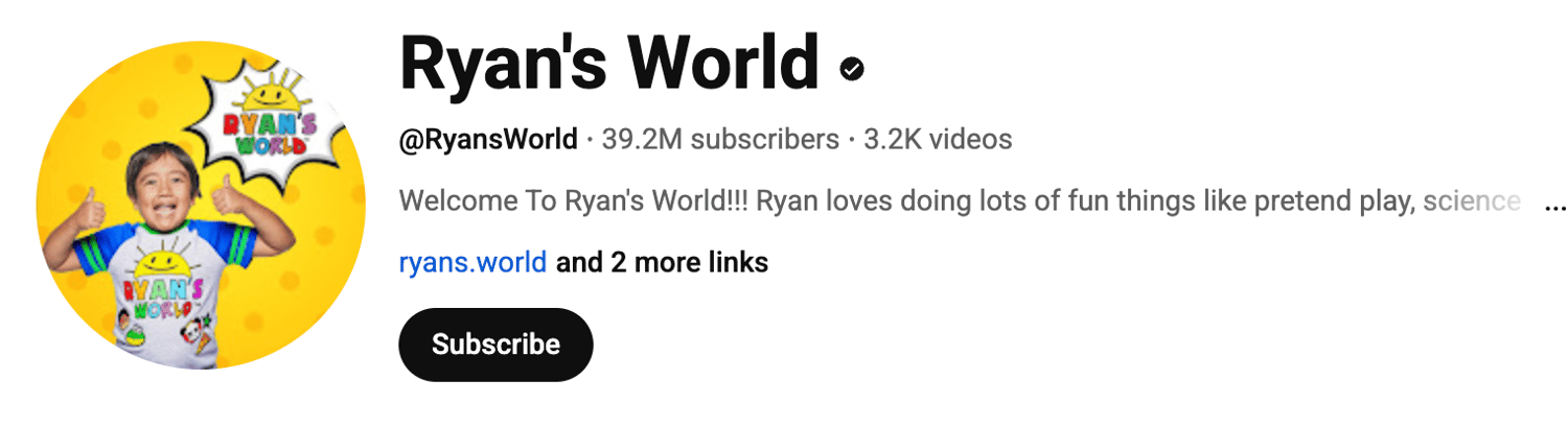 Ryan Kaji, a young boy and YouTube sensation,