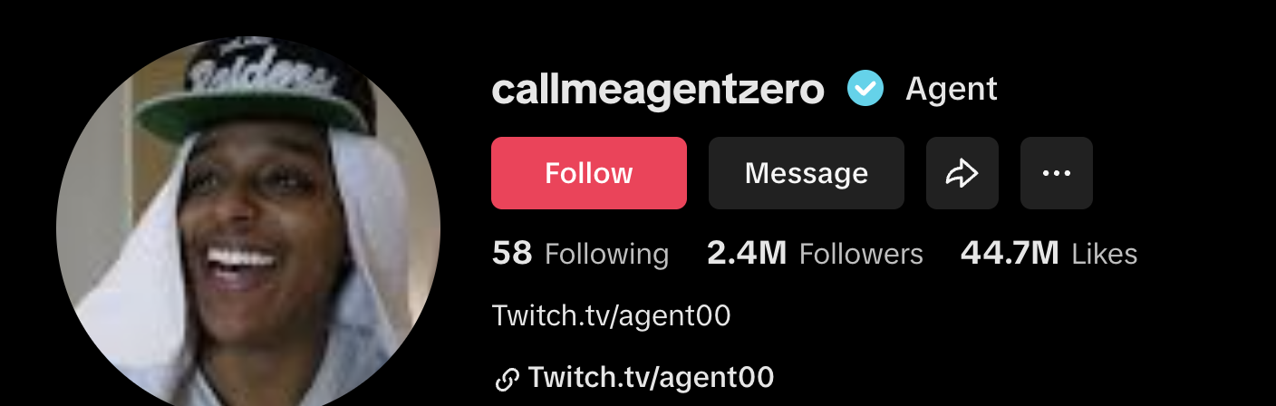 Call me Agent Zero TikTok profile